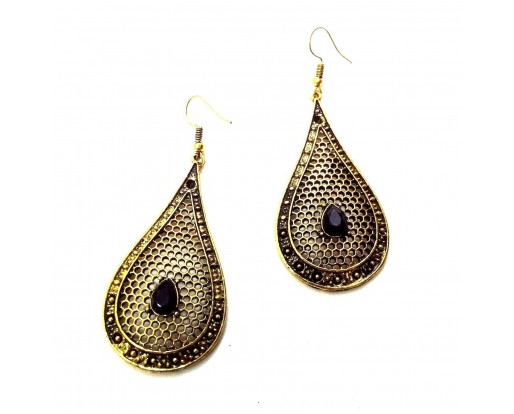 Golden Oxidized Earrings Jhumka Jhumki Jewelry Bollywood Drop Dangle Long EA278